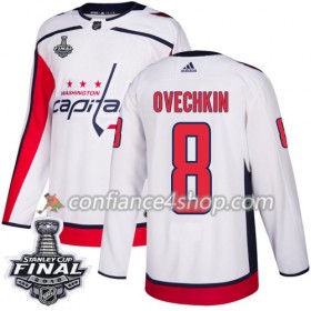 Adidas Maillot de Hockey Washington Capitals Alex Ovechkin 8 Blanc 2018 Stanley Cup Final Patch Authentic - Homme